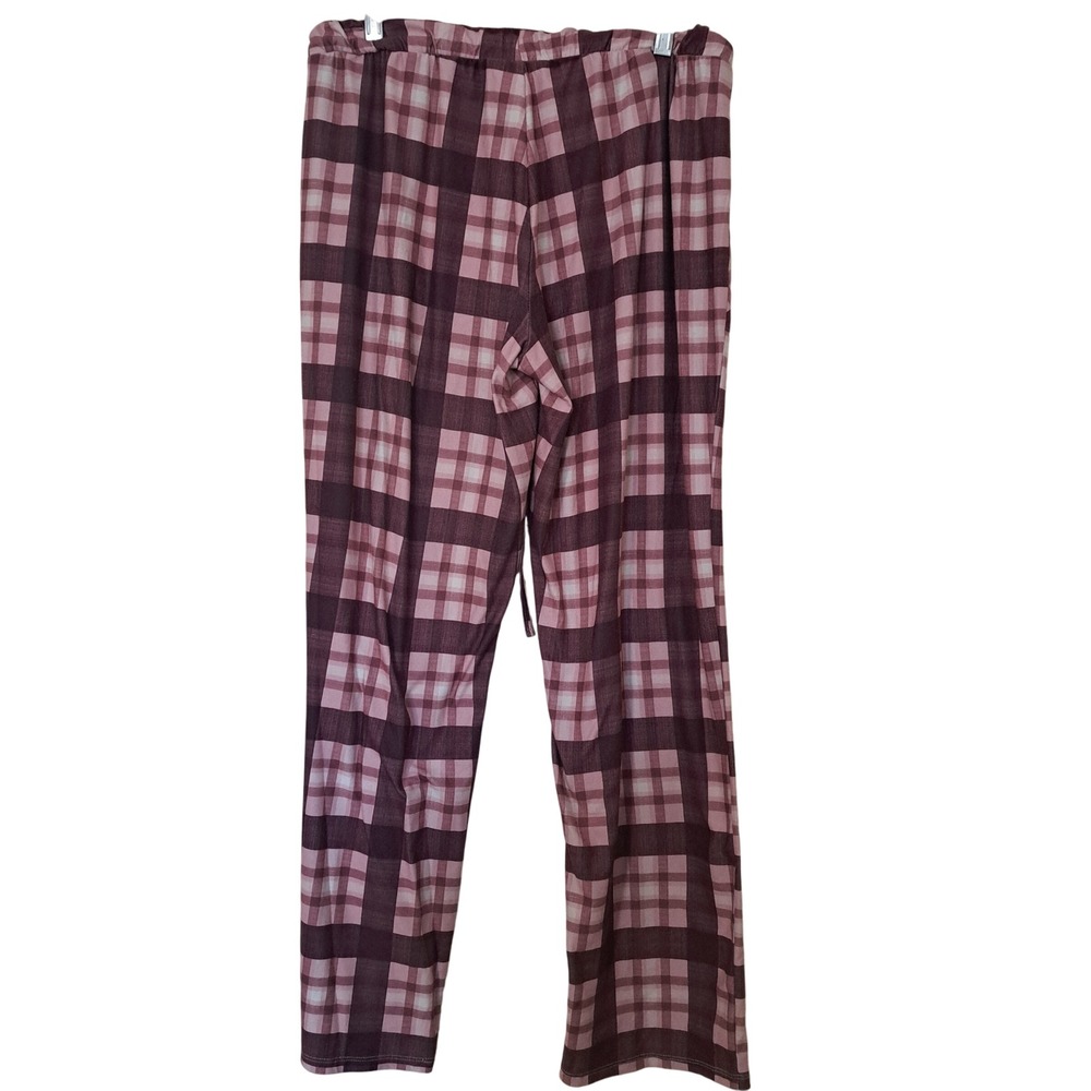 047) Lucky Womens Plaid Pajama Pants Lounge Sleepwear Drawstring Waist Medium